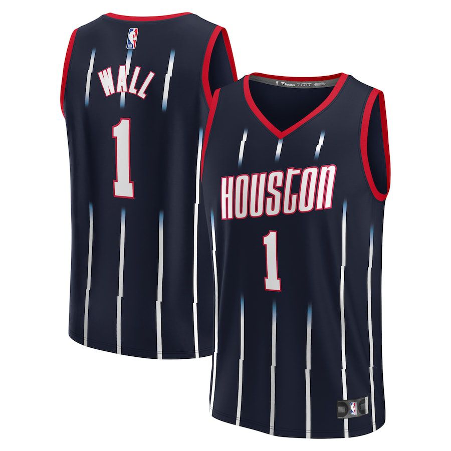 Men Houston Rockets #1 John Wall Fanatics Branded Navy Fast Break Replica NBA Jersey->youth nba jersey->Youth Jersey